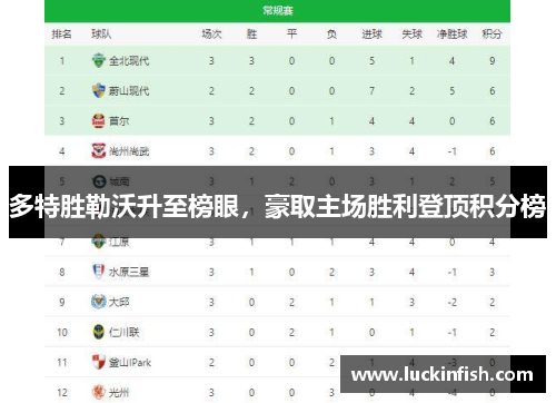 多特胜勒沃升至榜眼，豪取主场胜利登顶积分榜